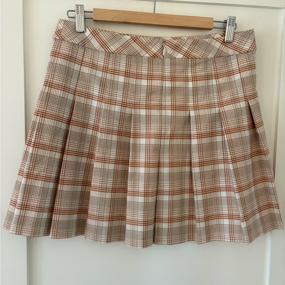 Sunday Best “Olive” Pleated Mini Skirt size 10 orange cream preppy schoolgirl - Picture 6 of 11